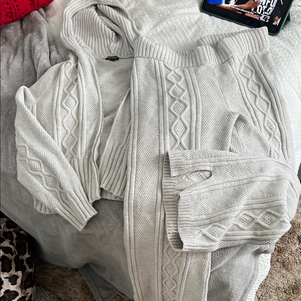 Wild Fable Cream Cable Knit Jumpsuit
